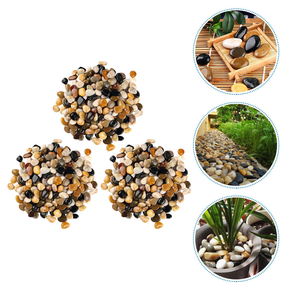 Planted Aquarium With Gravel - 3 عبوات من الحصى الطبيعي المستدير