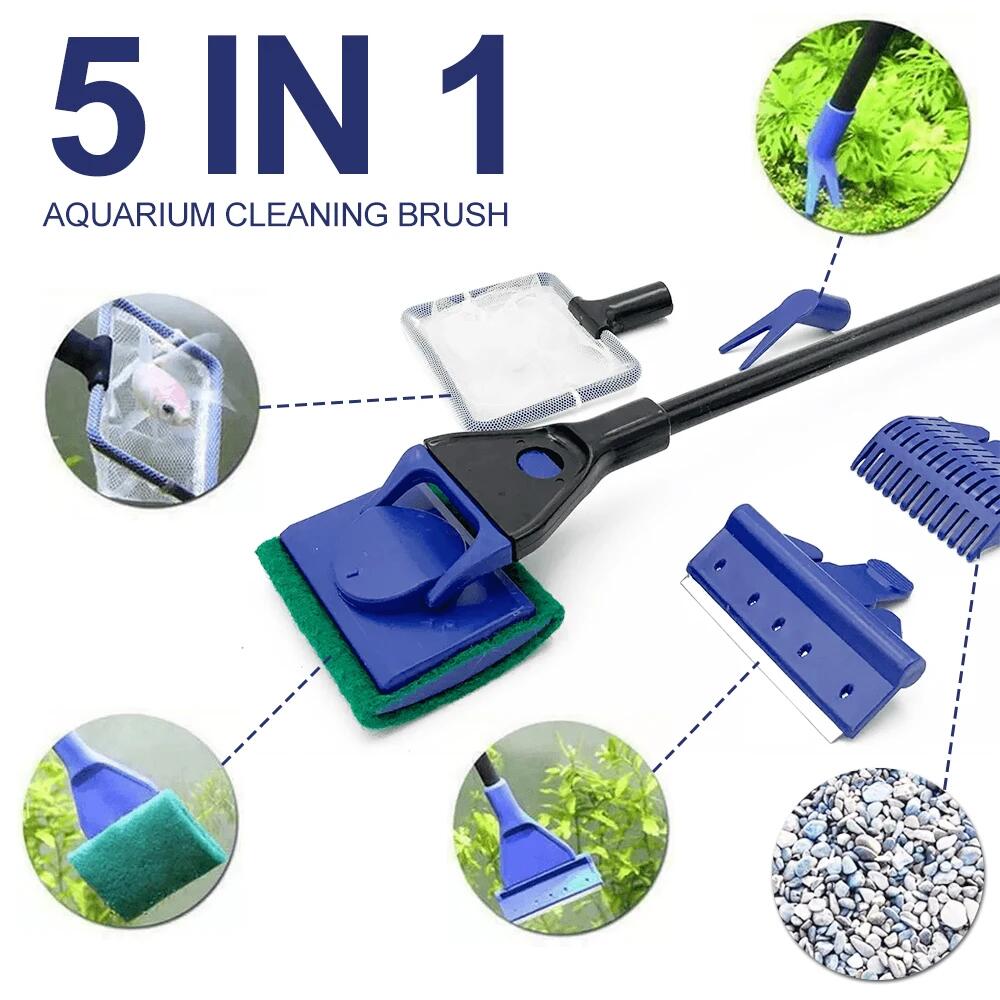 Planted Aquarium With Gravel - 5in1 أداة تنظيف حوض السمك مصنع